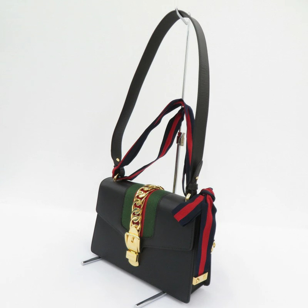 GUCCI Sherry Sylvie Shoulder Bag Black